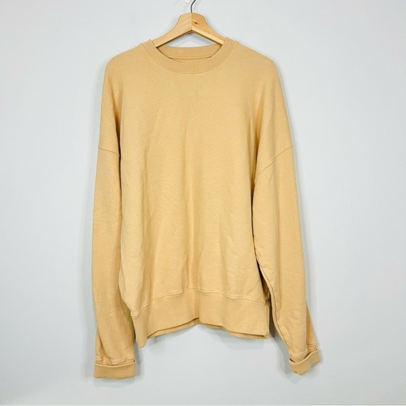 Seven Layer Tan Organic Cotton Fleece Crewneck L - Picture 1 of 7